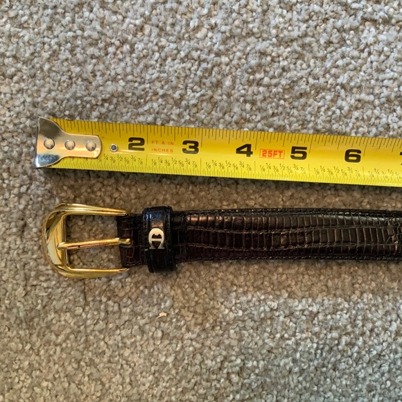 Etienne Aigner - Vintage Black Leather Snakeskin Design Belt - Picture 7 of 7